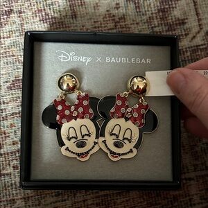 BaubleBar Disney Minnie Mouse Earrings - Red and Gold